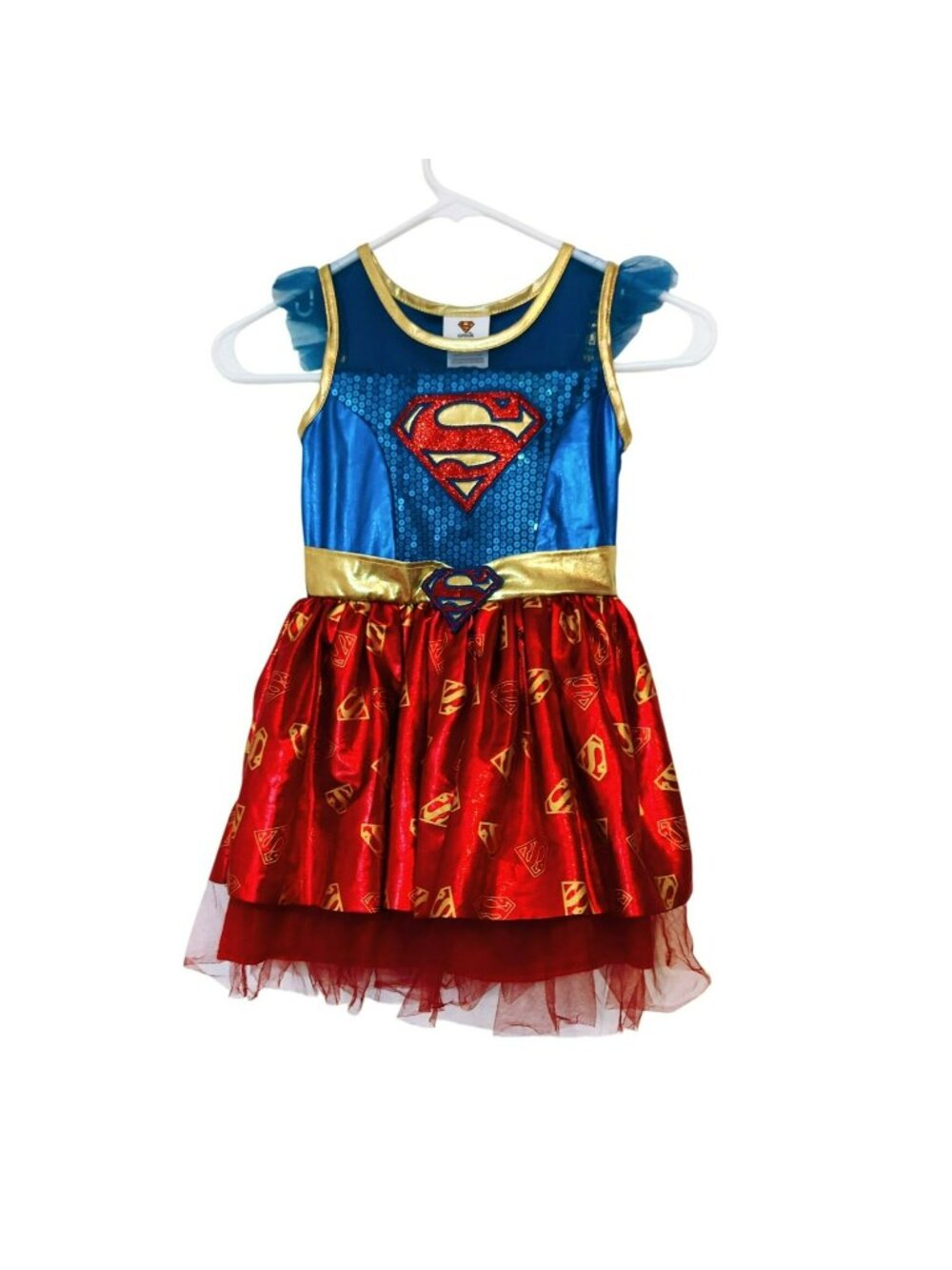 DC Comics Supergirl Dress Small 4/5 Sequins Tulle Halloween Costume Cosplay